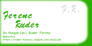 ferenc ruder business card